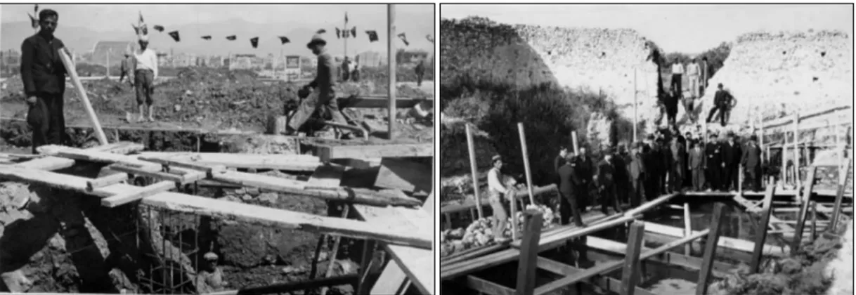 Figure 11. Photographs showing the construction of ICP, mostly done by the city’s citizens