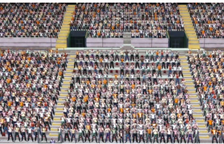 Fig. 5. Individually processed fans celebrate a goal.