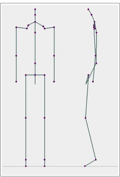 Figure 3.3: The front and left view of the skeleton