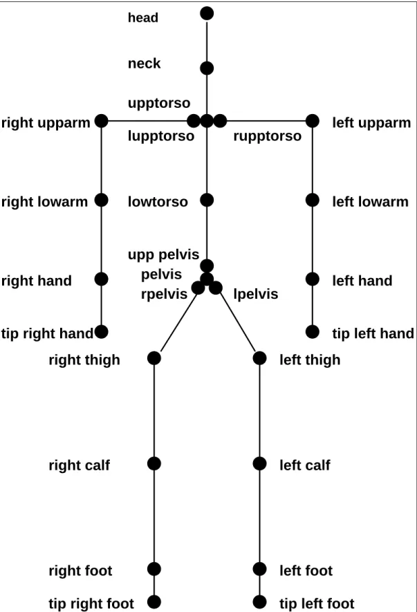 Figure 3.3: Joints used in our human model.