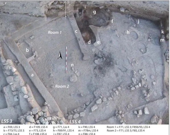 Fig. 7. Photo of trenches LSS 3-4 showing the architecture in the  Late Chalcolithic Omphalos Building Phase.