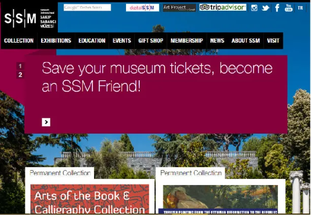 Figure 2. The Sakıp Sabancı Museum’s main official website as of May 27, 2017. 
