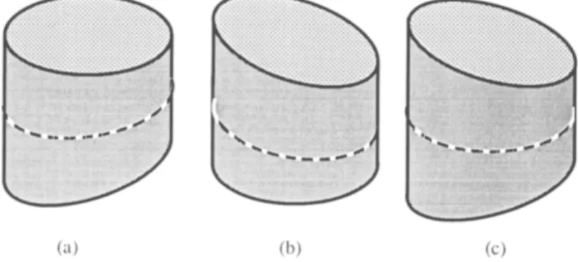 Fig. 10. Three ZGCs cut by non-parallel planes. 