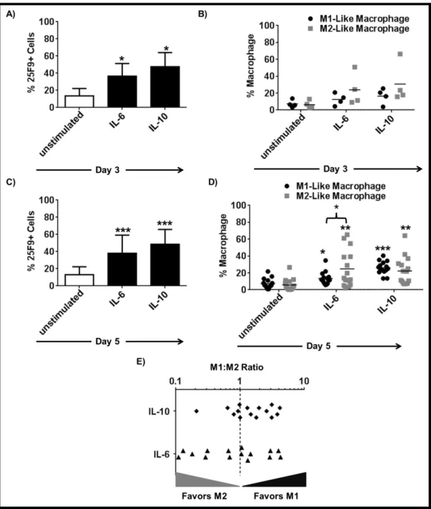 Figure 3.5: IL-6 and IL-10 partially support macrophage differentiation from mMDSC.  