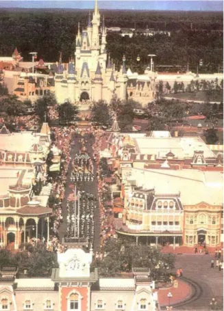 Figure 2.2 Walt Disney World and Cinderella’s Castle at the back, Orlando, USA (Finch, 1983, p