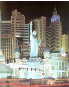 Figure 2.5 A night view of southeast façade of New York New York Hotel and Casino, Las Vegas, Nevada, USA (Muto, 1997, p