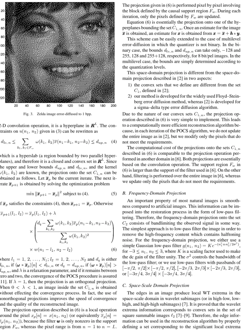 Fig. 3. Zelda image error-diffused to 1 bpp.