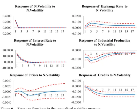 Figure 6. Response functions to the normalized volatility measure.