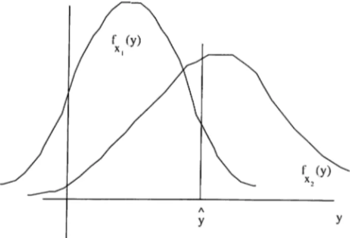 Figure  2 . 1 :  Mcixiimmi  Likelihood  principle:Typical  density  functions.