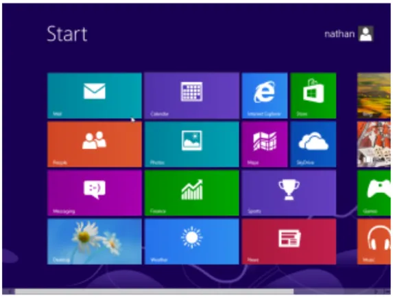 Figure  30:   In  Windows  8,  the  icons  look  like  traffic  signals  and  pictograms