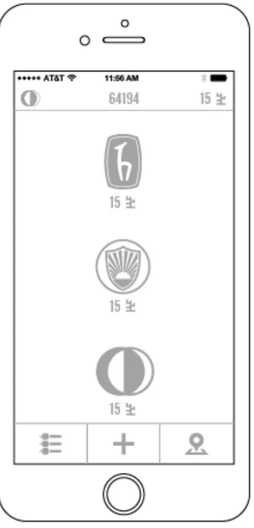 Figure  48:  Wish  Tree  Application  -  3  locations  of  virtual  wish  tree  can  be  seen  on  graphical  user  interface.