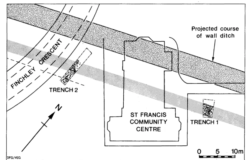 Fig. 5  Stotts Road Housing Development, showing the location o f the trenches on either side o f St