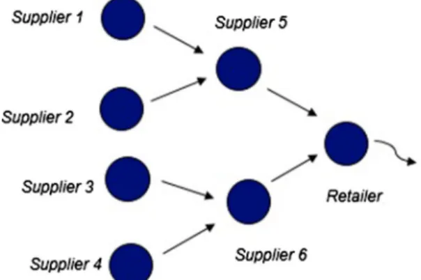 Fig. 1   Representation of multi- multi-echelon supply chain