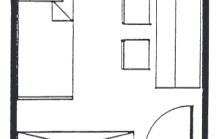 Figure 1: Floor Plan of the Dormitory Room (Scale: 1/50)