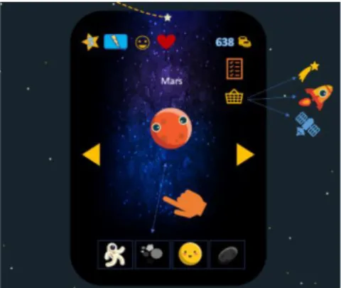 Figure 5: The mobile version of the “Save the Planets” serious  game. 