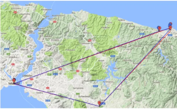 Figure 2: An example of 5 co-occurring events in 3 diverse locations from real world data