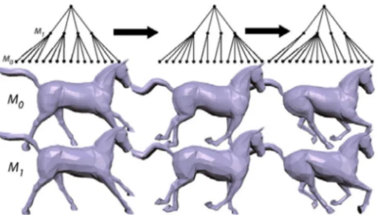 Fig. 3 Progressive time-varying meshes [22]. The 3-D Horse sequence at two levels of detail
