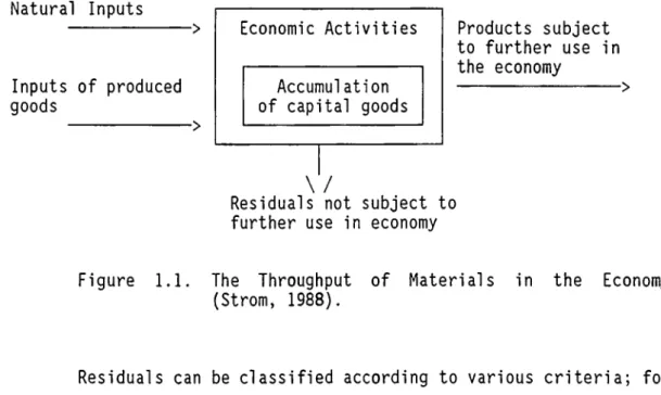 Figure  1.1. The  Throughput  of  Materials  in  the  Economy  (Strom,  1988).