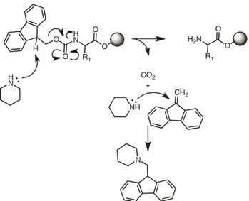 Figure 26. N-Fmoc deprotection mechanism. 