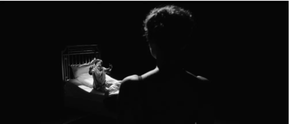 Figure 2  Nasser Ali (Mathieu Amalric) opens his arms for ‘Sophia Loren’ in Poulet aux prunes  (2011).