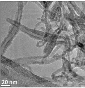 Figure 6. TEM images of the calcined titania nanotubes.