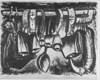 Figure 5.22  Dimitur Donev  Cow Bells, 1967  Lithograph, 37x44cm. 