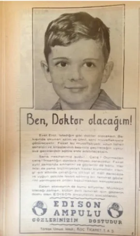 Figure 7 Edison light bulb ad, 1946 (Yedigün, Issue 672, 20 January  1946, p. 18) 