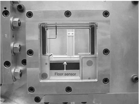 Figure 4 A close-up view of the test section with the pressure transducer placed at the centre of the cavity floor