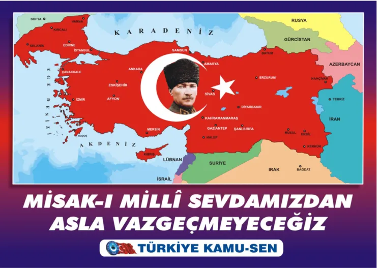 Fig. 8. The “Misak-ı Milli” map of Türkiye Kamu-Sen.