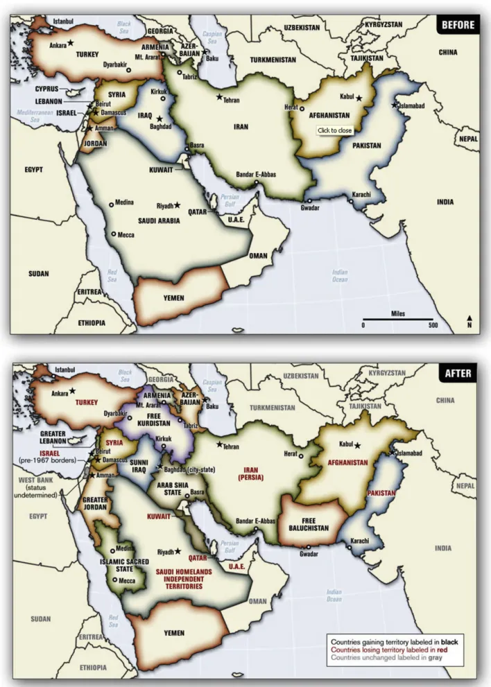Fig. 1. The Middle East “Before” and “After” (Peters, 2006).