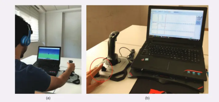 FIGURE 4 The experimental setups for (a) shared control architecture 1 (SCA1) and (b) SCA2