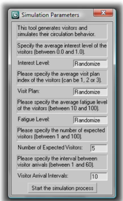 Figure 3.8. The simulation tool dialog.  