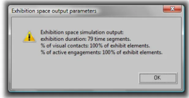 Figure 3.9. The exhibition space output parameters dialog.  