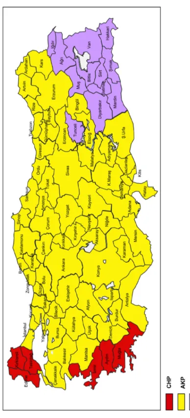 Figure 1. results of the turkish parliamentary elections of november 2015 by region.