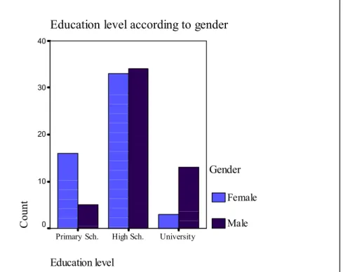 Figure 3 – Education level of teenagers according to their gender    