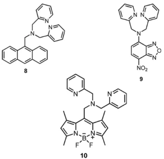 Figure 26. Some examples of DPA- based chemosensors.