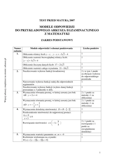 Odpowiedzi Do Arkusza Maturalnego Z Matematyki 2016