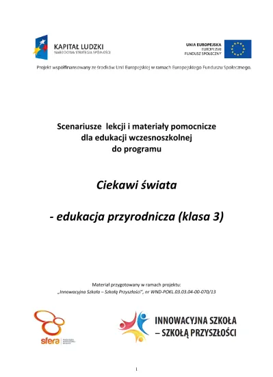 Ciekawi świata - edukacja przyrodnicza (klasa 3)