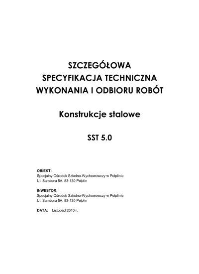 SZCZEGÓŁOWA SPECYFIKACJA TECHNICZNA WYKONANIA I ODBIORU ROBÓT ...