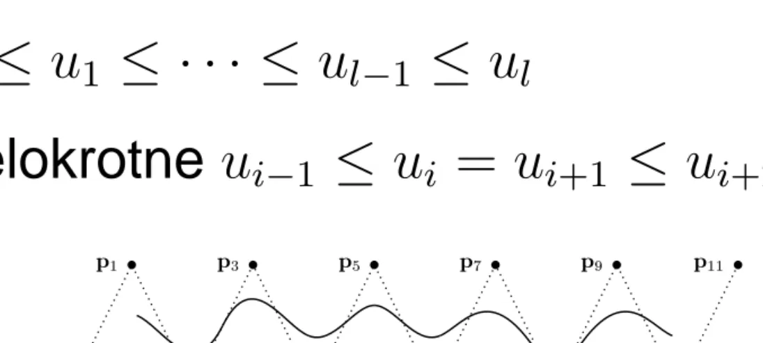 Figure VIII.5: Example of an order four B-spline 
reated with repeated knots.