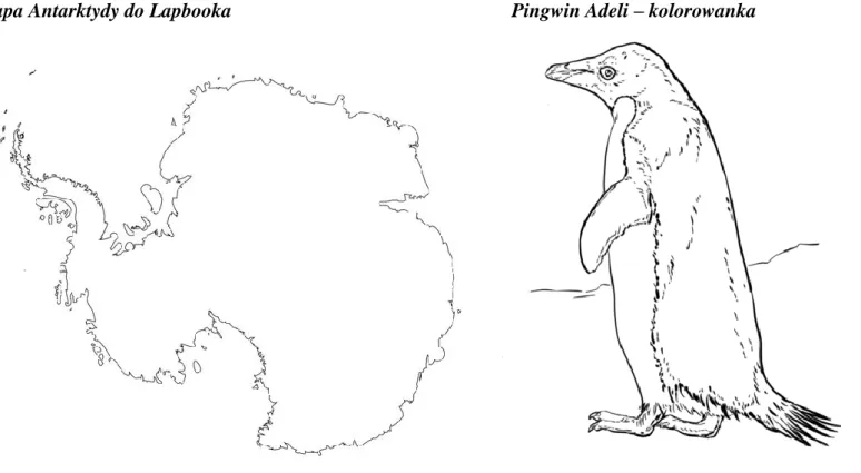 Mapa Antarktydy do Lapbooka      Pingwin Adeli – kolorowanka 