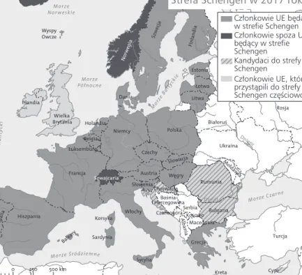 Mapa strefy Schengen