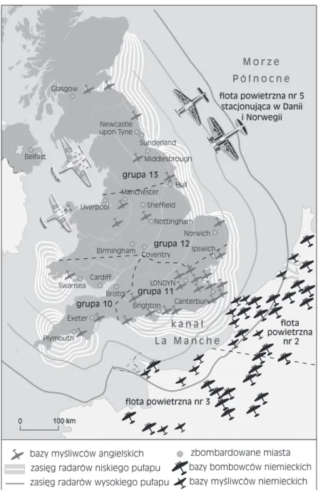 Źródło 1. Mapa bitwy o Anglię