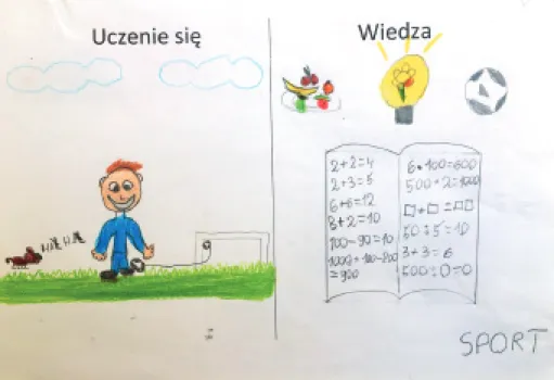 Fig. 2. “The boy is playing soccer and is happy because he is learning something new. 