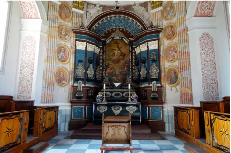 Figure 2. Frombork, Chapel of the Most Holy Savior (the Szembek Chapel). View of the  interior with the altarpiece