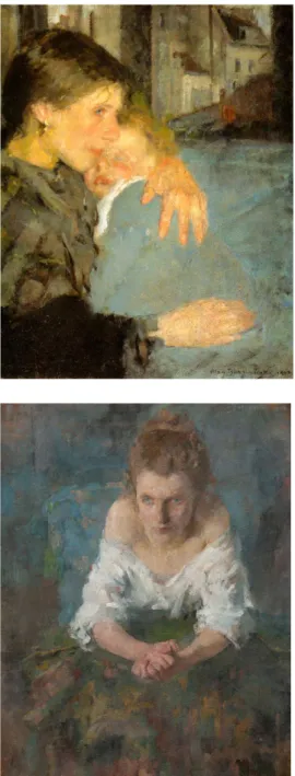 Figure 8. Olga Boznanska, La mater- Figure 8. Olga Boznanska, La mater-nità (Macierzyństwo),  1902,  olio  su  tela, 58,5 per 46,5 cm, collezione  pri-vata © Curiator Beta.