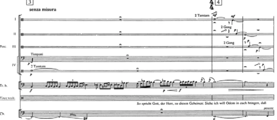 Figure 4. K. Penderecki, Seven Gates of Jerusalem, part VI. Score published by Schott  Music  in 1997, p. 120