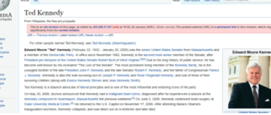 Figure 2. Wikipedia screenshot of Ted Kennedy’s biography