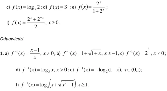 Wykres funkcji  y  arccos x  otrzymujemy analogicznie jak wykres funkcji  y  arcsin x  (rys