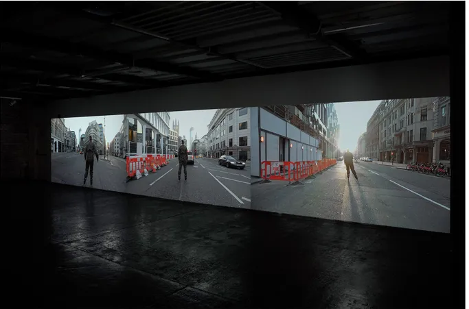 Fig. 10. Kryształ masy (w procesie), widok instalacji wideo zrealizowanej w ramach wystawy Digital Diaspora  w Centrala Space, Birmingham (Anna Jochymek, 2019) 